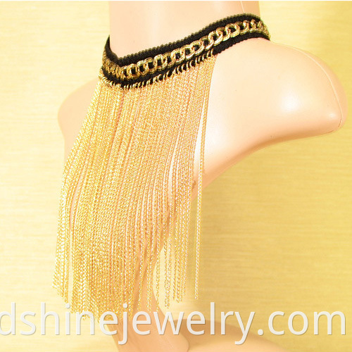 gold plated necklace, crochet necklace